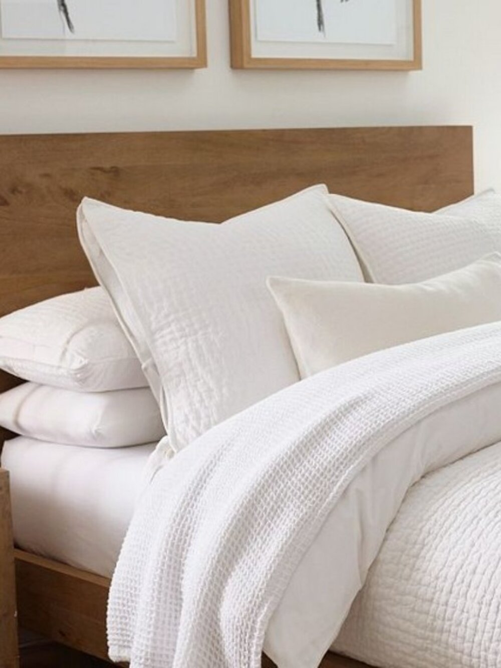 POTTERY BARN Pick Stitch White Envelope Sham King 100% Cotton Single Sham